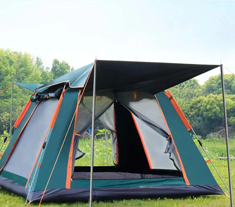 Tent Outdoor Automatic 34 People Beach Fast Open Folding Camping Double Rain and Dew Tent 240416 240426