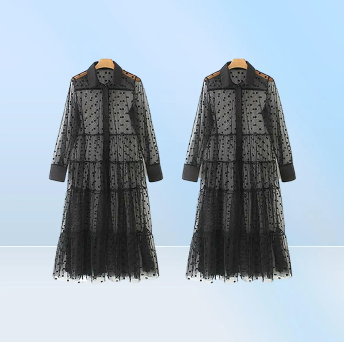 Sheer Black Polka Dot Lace Robe Sheer Black Polka Dot Lace Robe