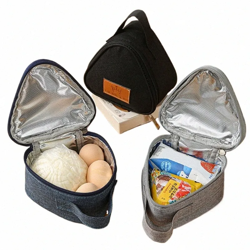 Mini -triangular insulati saco de alumínio folha de alumínio almoço térmico Tote estudante arroz bolsa de lancheira bento Almoço Bolsas de transporte y8p1#