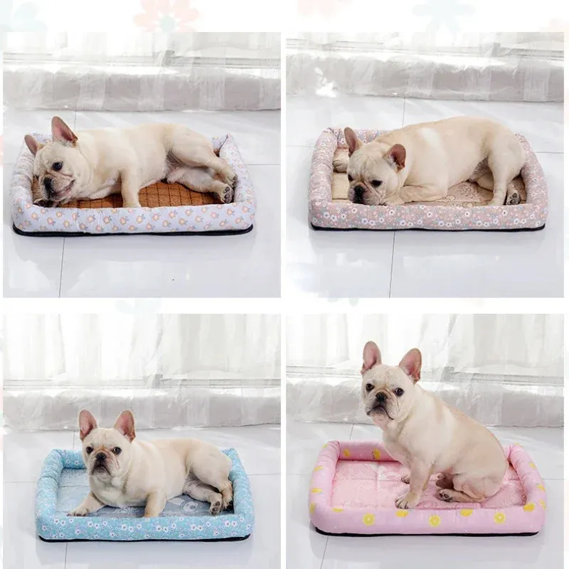 Pet Dog Refrigeing Pad Pad Summer Dogs Cats Gelo Ceda de seda Sofá Sofá Kitten Puppy Sleeping Nest Pets Supplies 240416