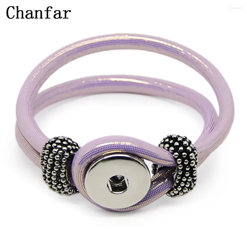 Charme Armbänder Chanfar PU Leder Schnappknopf Armband Schmuck mit einer Frau für Frauen Männer