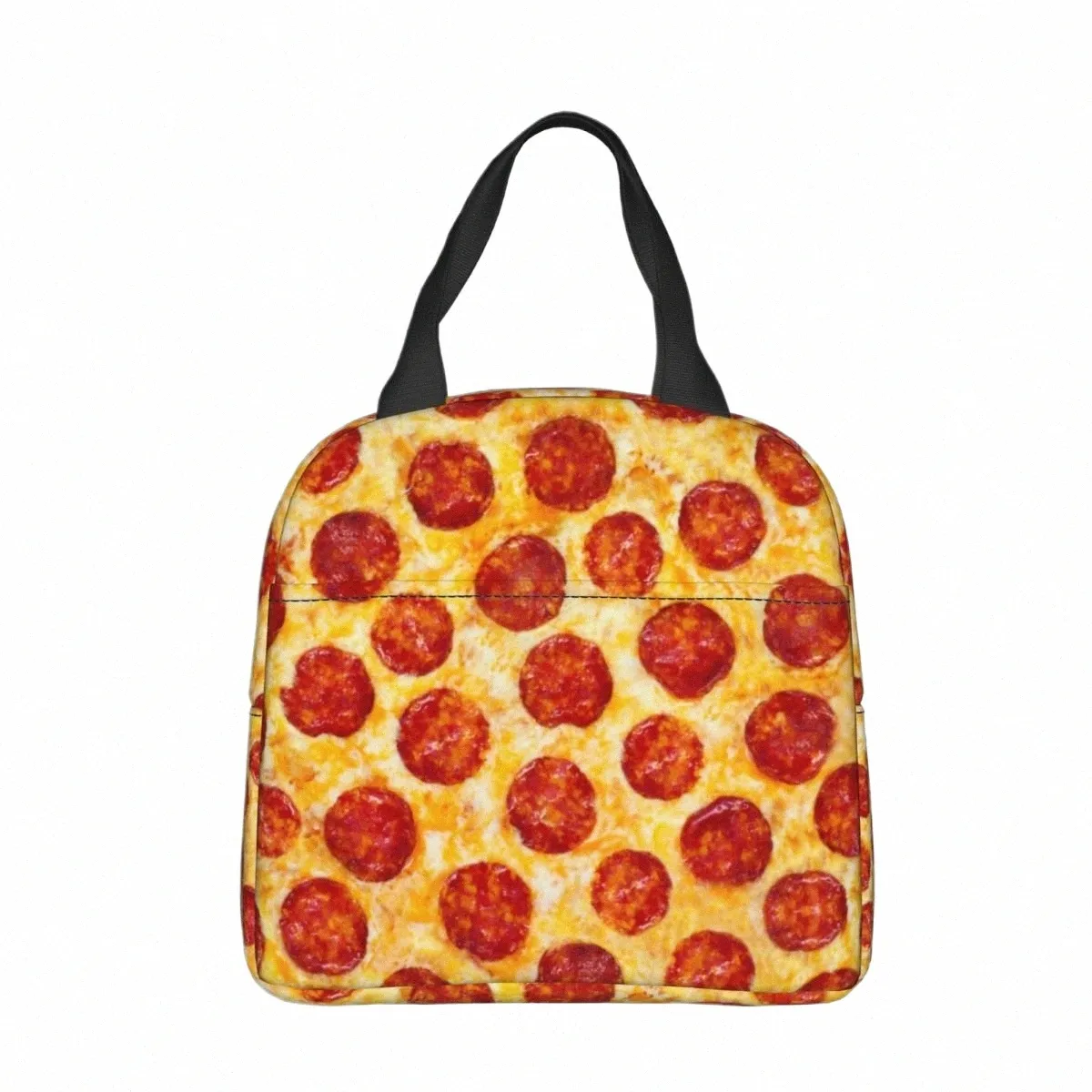 pepperi pizza fête aliments isolés sacs à lunch fraîches sacs folie repas craiseur portable bac à lunch pour hommes femmes plage pique-nique 56wo #