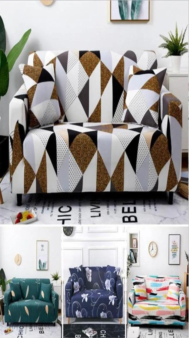 Sofa Cover Set Geometric Couch Cover Sofa élastique pour le salon Animons Corner L En forme chaise longue207y9373405