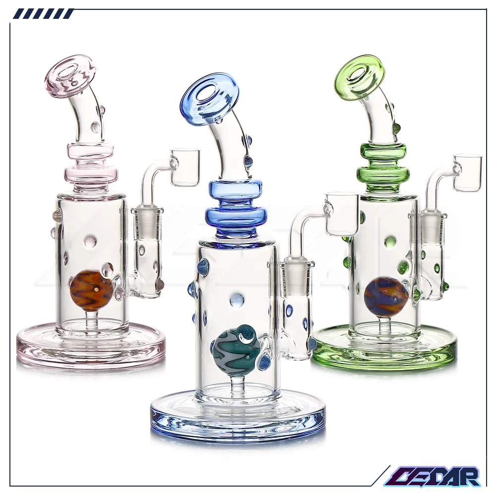New Design 8.3 Inch Wig Wag Glass Water Pipe Mixed Colors hookah Pipes Bubbler Recycler Bong Oil DAB Rig With 14mm Quartz Banger