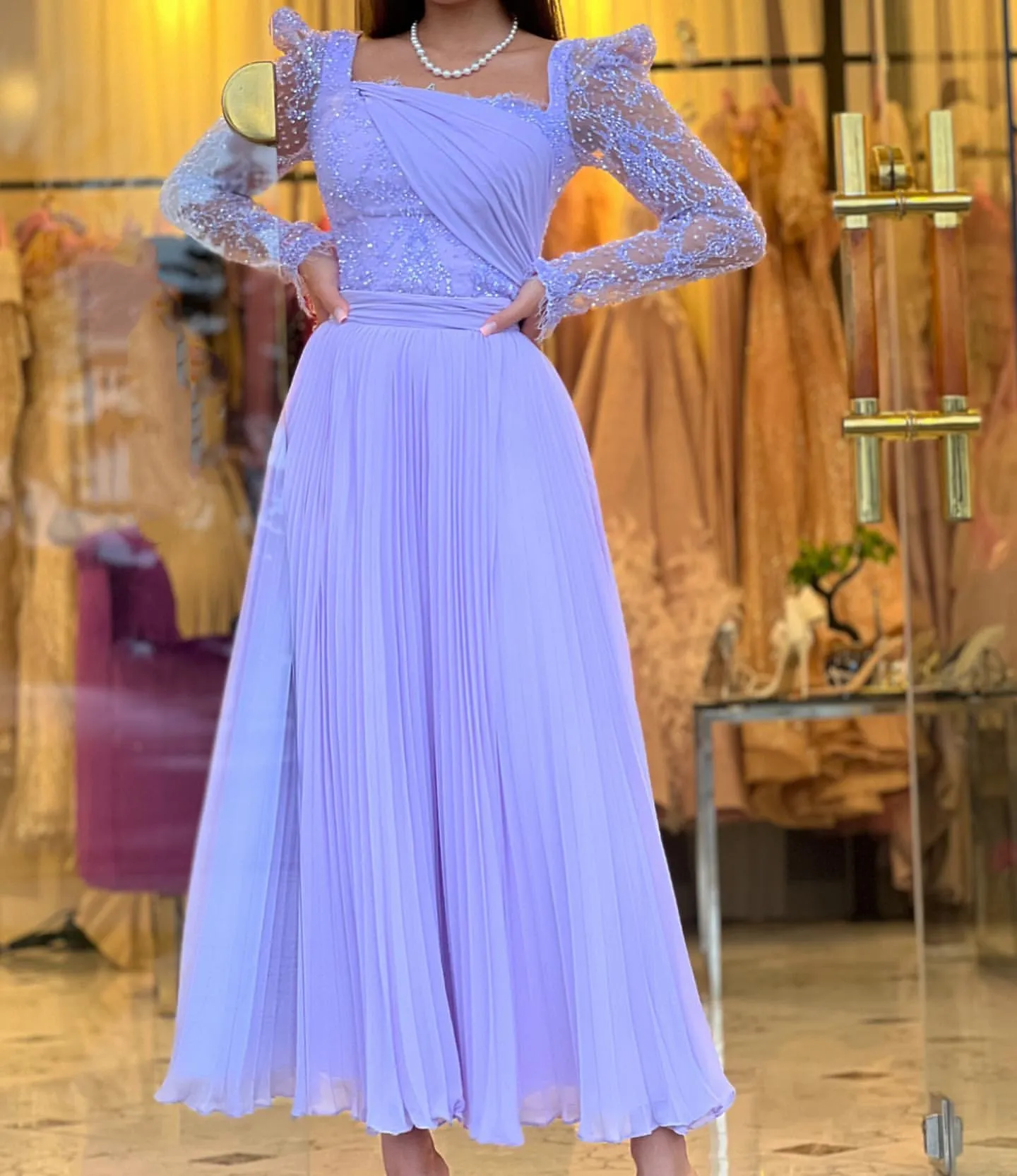 Elegant Lavender Mother of the Bride Dresses Illusion Sequins Long Sleeves  Ankle Length Plus Size Formal Evening Gowns from Dhgate Mothers Dresses -  price 294.74
