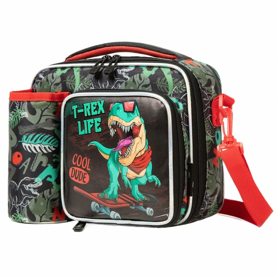 Boys Lunch Bag dinosaurussen en voetbal schattige polyester lunchtas voor picknickuitje school beste cadeau voor jongens r0px#