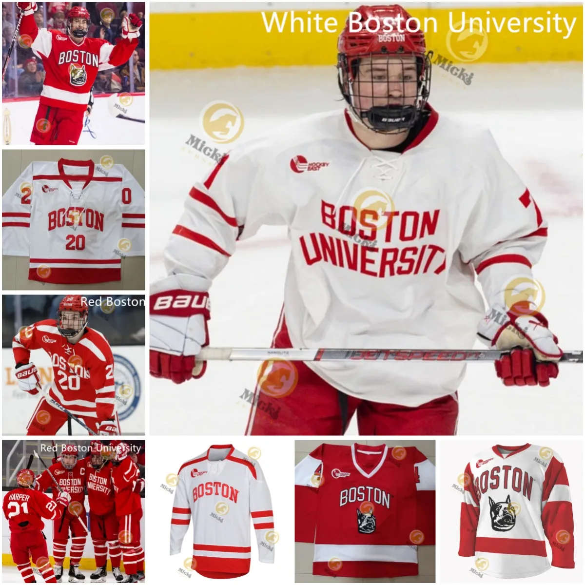 2024 Boston University Terriers Hockey Jersey Red Boston Polyester Moisture Wicking Breathable Anti Static Anti Shrink Anti Foul