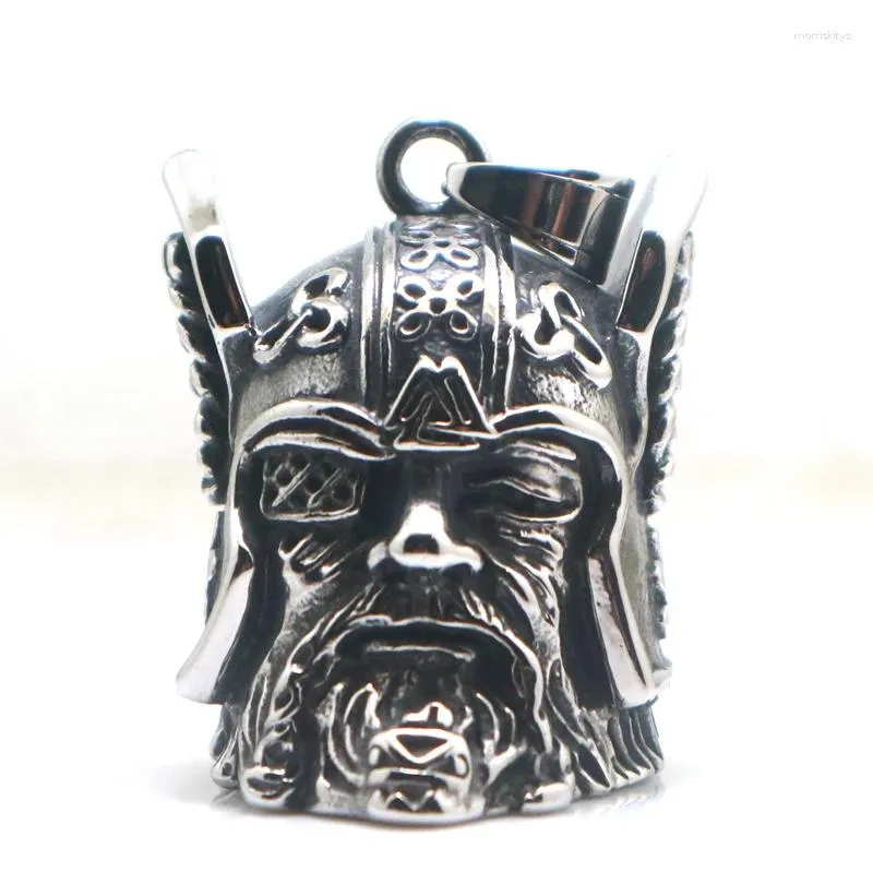 Colliers pendentifs Unisexe 316l en acier inoxydable Big Heavy Viking Soldier Bell EST