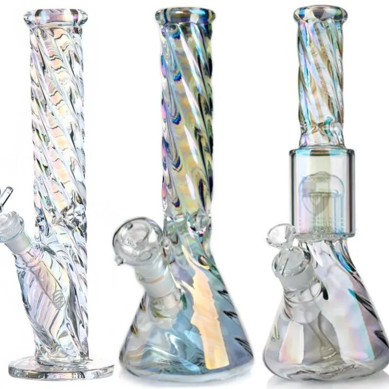 12 Inch Colourful Glass Water Bong Smoking Hookah Thick 31cm Unique Straight Shape Bongs with 18 mm Donestem 14mm Bowl In Stock