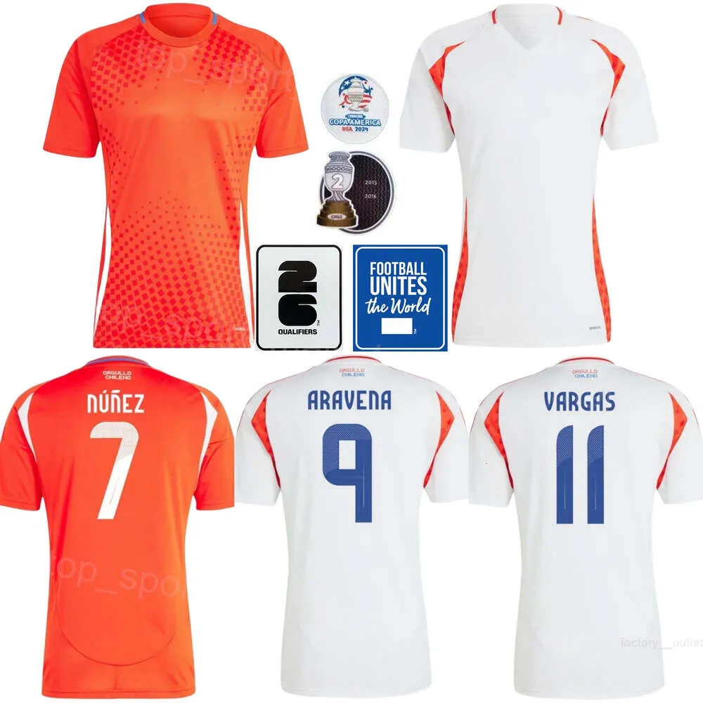 24-25 Soccer Chile 7 Marcelino Nunez Jerseys Copa America 9 Victor Davila 19 Marcos Bolados Dario Osorio 5 Paulo Diaz Eduardo Vargas National Team Football Shirt Kits