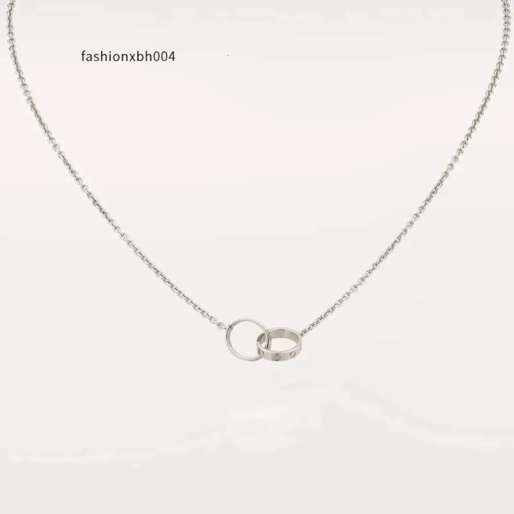 Nouveau design classique Double Loop Charms Pendant Collier Love For Women Girls 316L Titanium Steel Wedding Jewelry Collares Collier