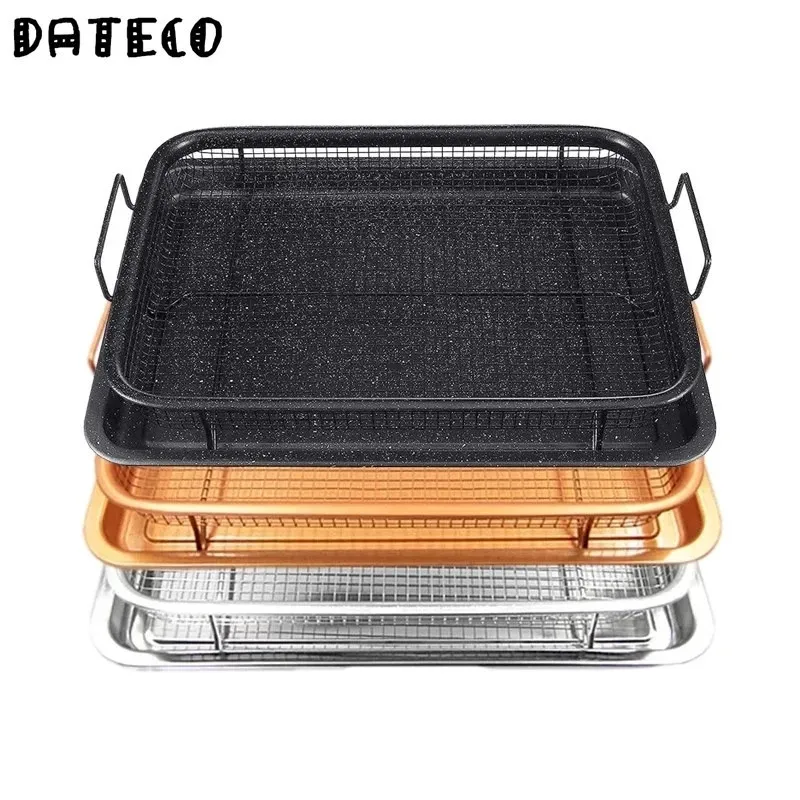 Copper Baking Tray Oil Frying Baking Pan Non-stick Chips Basket Baking Dish Grill Mesh Barbecue Tools Cookware For Kitchen 240416