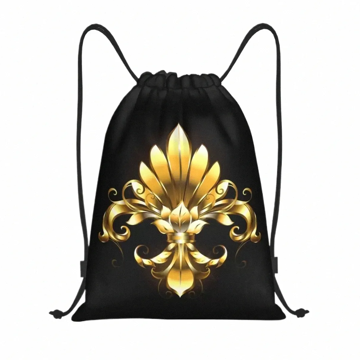 Sacs à cordon Golden Fleur de Lis Femmes Femmes Men Lily Lily Lily Fr Fleur-de-Lys Sports Gym Rangement Backpack 47i9 # #