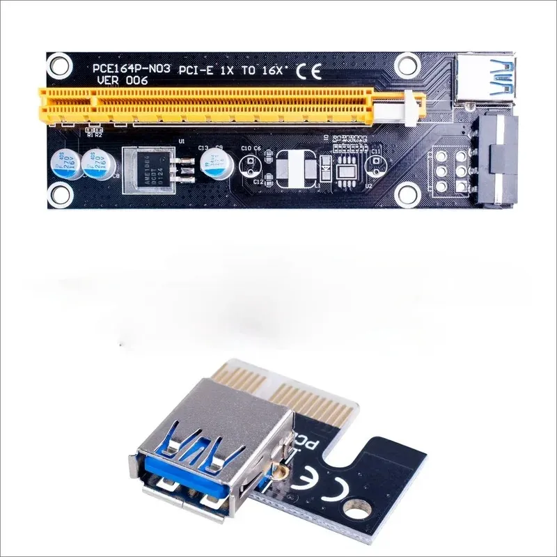 2024 Black USB3.0 Interfaccia PCIE Adattatore Adattatore Adattatore Cavo di estensione grafica 4pin VER006 adattatore PCIE USB3.0