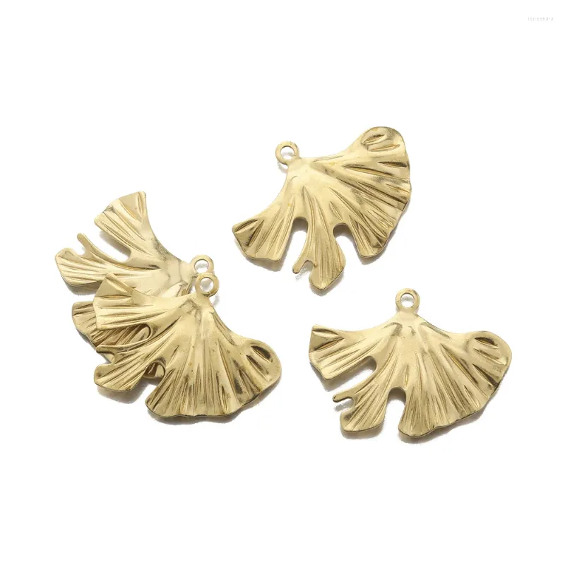 Charmes 10pcs en laiton Pendant Ginkgo Biloba Feuille pour boucles d'oreille Bijoux Making DIY Collier Keychain Résultats Accessoires