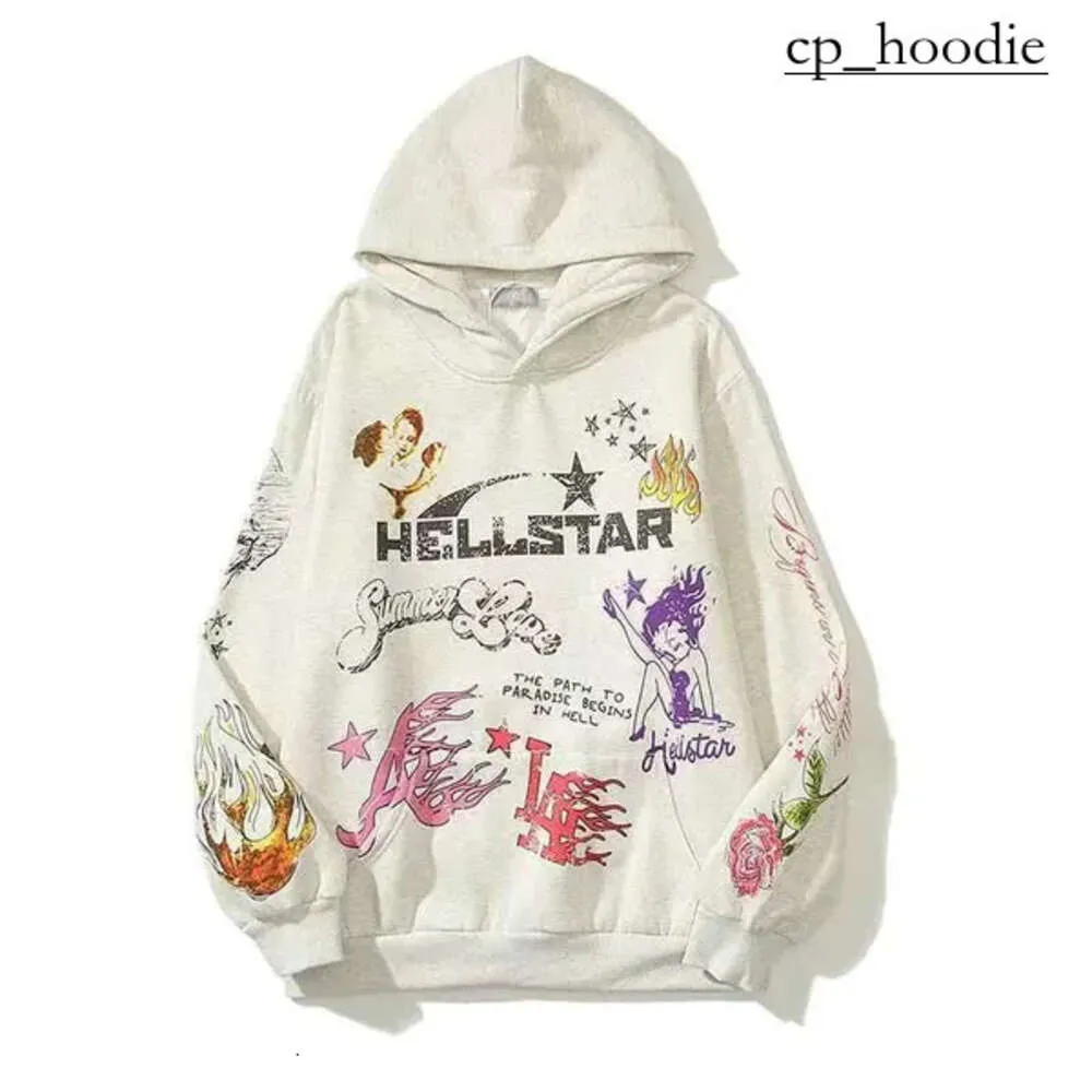 Hellstar Designer Mens Hoodie Street Fashion Graphic Letter Tryckt Hellstar Tracksuit Washed Old Loose Womens Pullover Sweatshirt Boys Hellstar Hoodie 8585