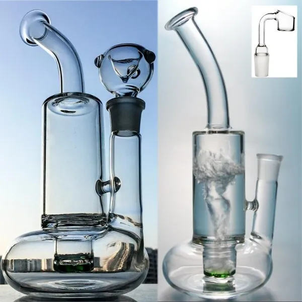 Newest hookah Thick Round Bottom Glass Water Pipes Green Shower Head Perc Recycler Oil Rigs Bong Smoking Pipes Hookahs 18mm With Bowl
