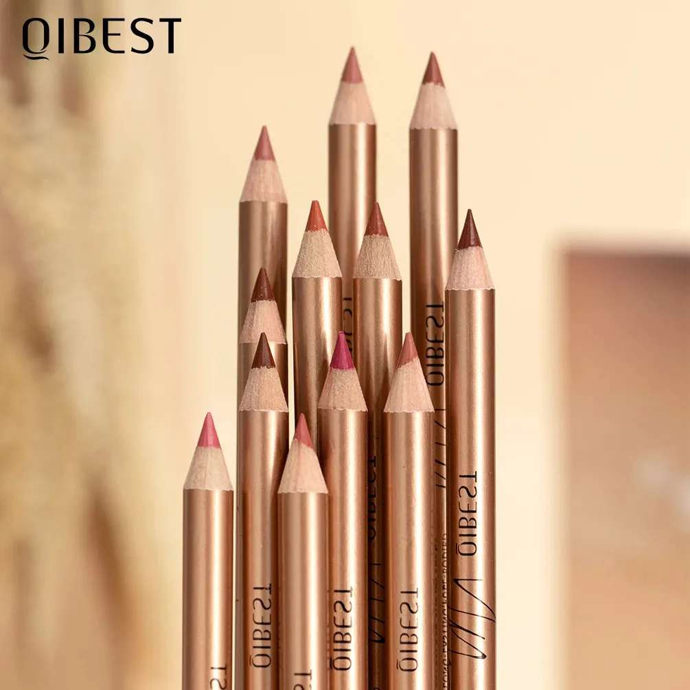 Qi 12 Colours Lip Pencils Matte Lipliner Wodoodporna szminka Lip Pener Pen gładkie długopisy szminki do makijażu usta 240412