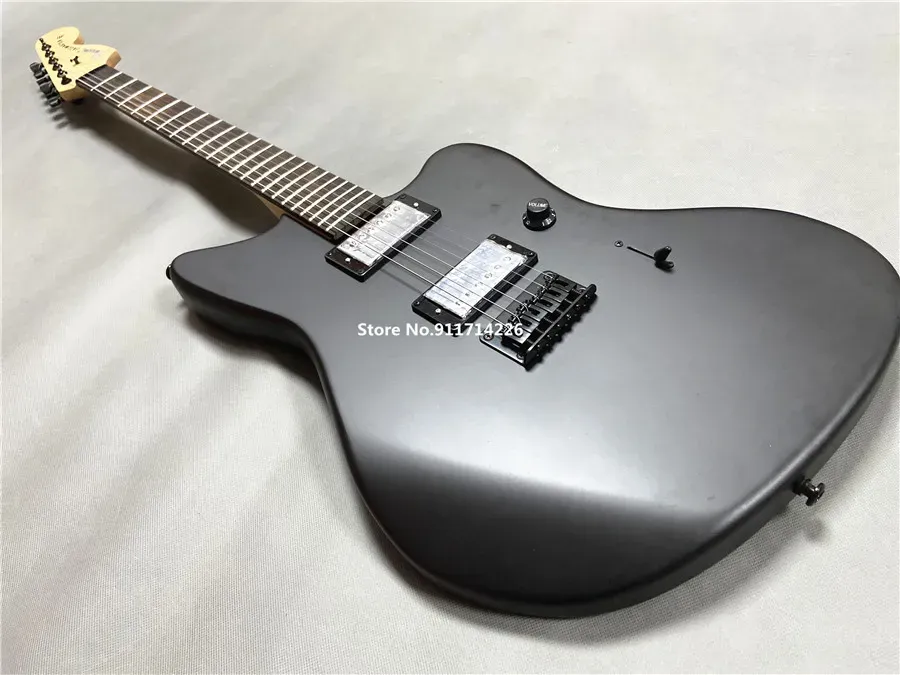 Custom Jim Root Firma Matte Black Jazzmaster Chitarra elettrica Pickup EMG Pickup Black Hardware Maple Neck Rosewood Taste