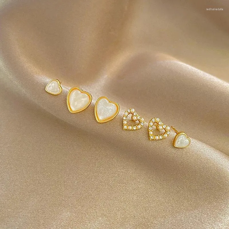 Studörhängen design kärlek set kvinnlig netto kändis ljus lyx pärla personlighet skog små smycken örhänge