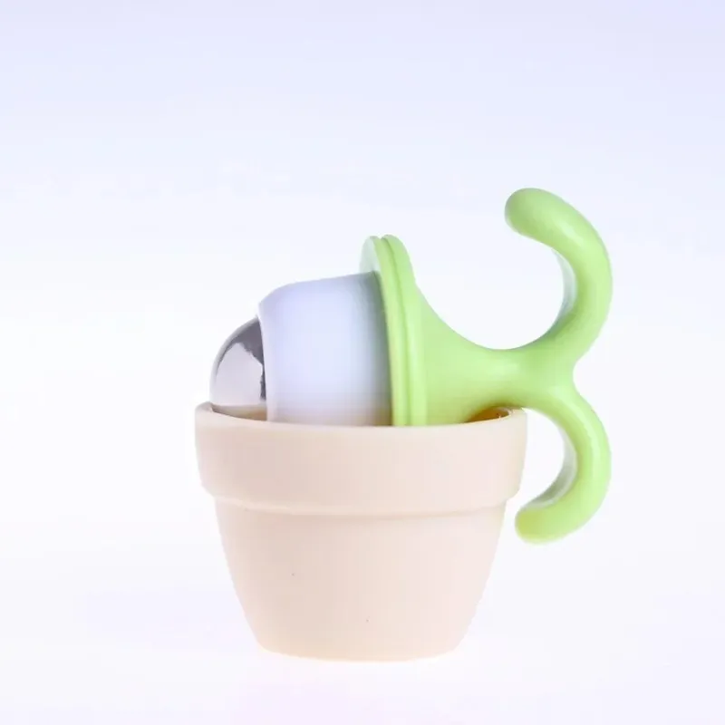 Cute Mini Potted Plant Shaped Roller Ball Massager Handheld Body Manual Massager Bead Relaxation Neck Foot Face Lift Beauty Tool