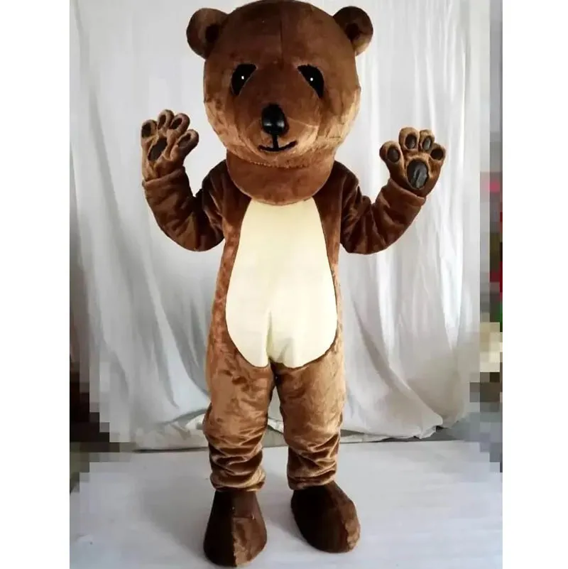 2024 Hochwertiges braunes Bär Maskottchen Kostüm Halloween Carnival Unisex Erwachsene Outfit Fancy Kostüm Cartoon Thema Kostüm