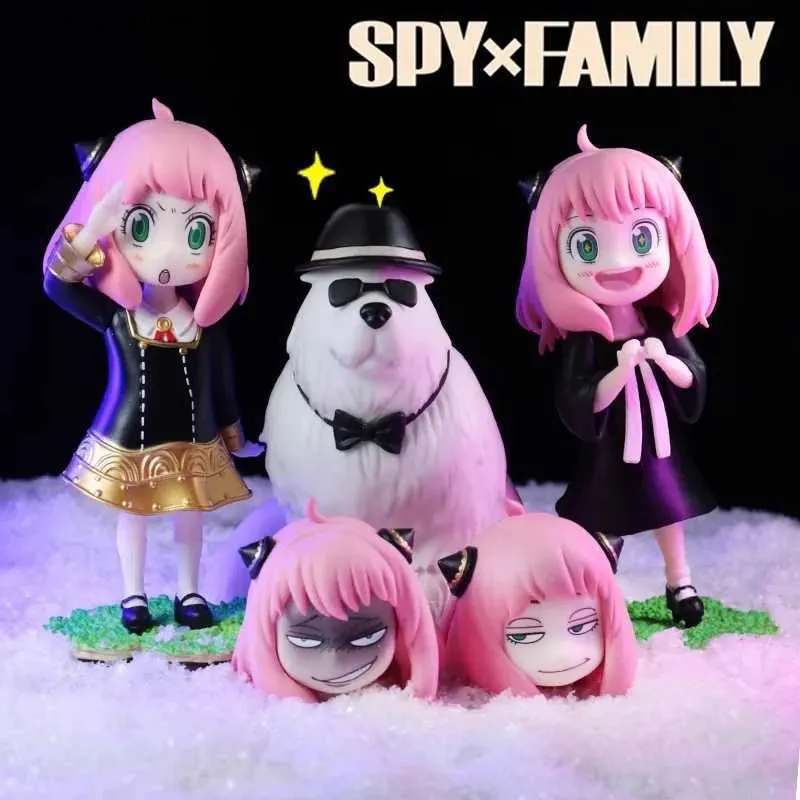Figury zabawek akcji Spyfamily Anya Forger Bond Firek Riding Anime Anime Figure 12 cm Y240415
