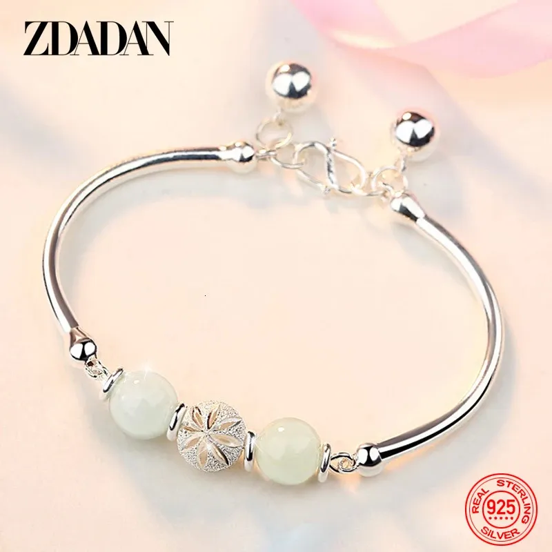 Zdadan 925 Sterling Silver Jade Armband för kvinnor Fashion Jewelry Accessories Gifts 240416