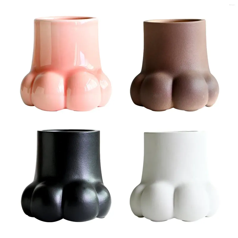 Vases Ceramic Kitten Claw Vase Flower Pot Contemporary Multifunctional Stylish Porcelain Handmade For Cafe Restaurant