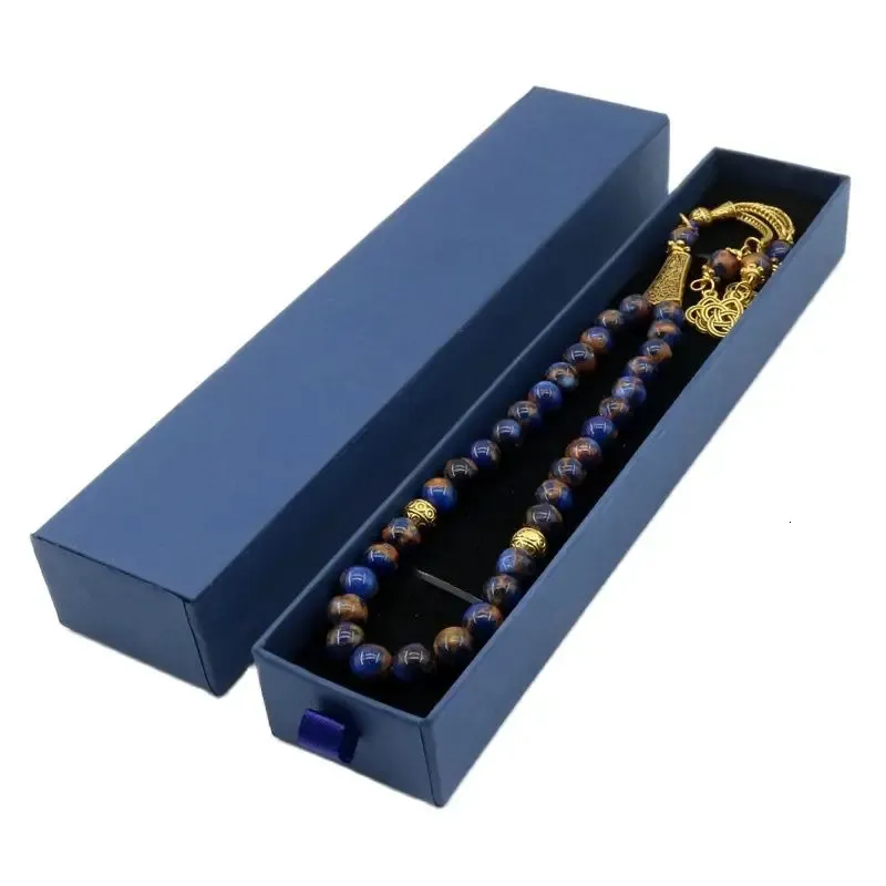 51 99 perles tasbih Bracelet musulman exquis Emballage Pierre Agate Design Original Bijoux Tasbeh Mens Boutique Cadeau 240412