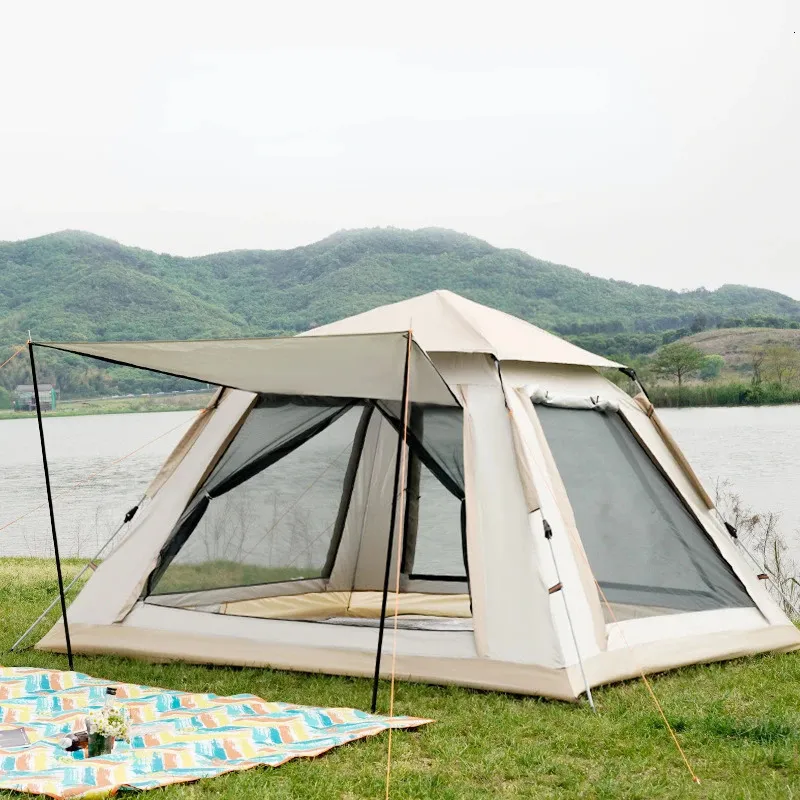 Tenda automática 34 pessoas Camping à prova d'água Easy OneTouch Large Hall para Sun Sheltertravelhiking 240416