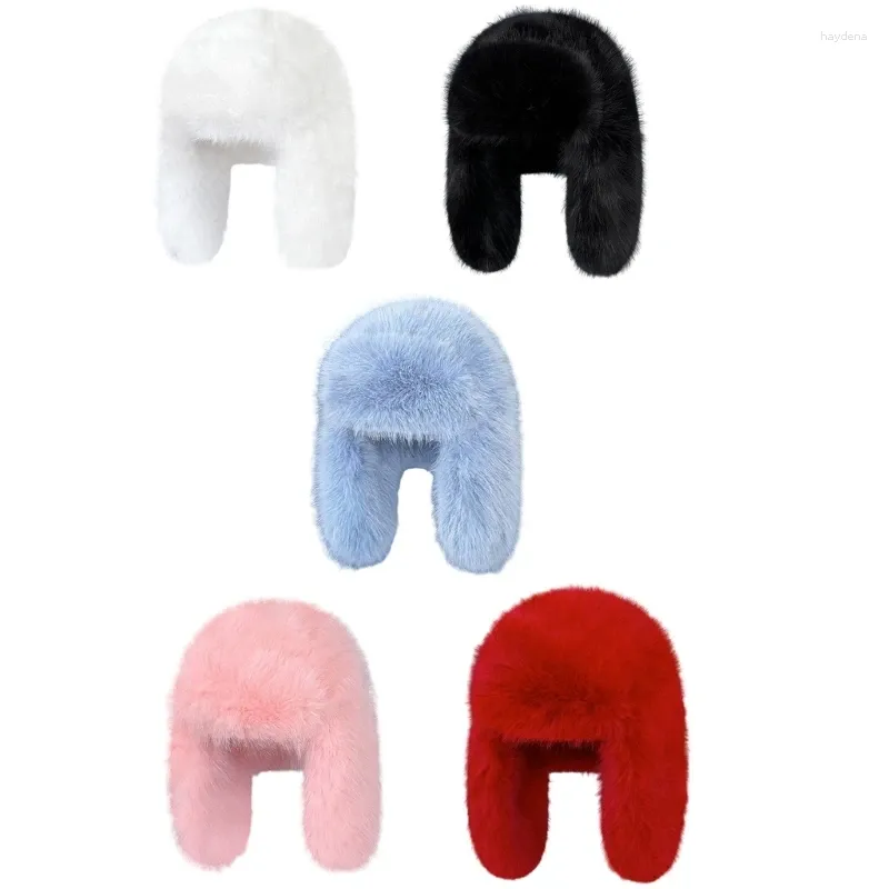 Beretti uomini donne inverno inverno peluche earflap russo Ski Cappello trapper Ushanka