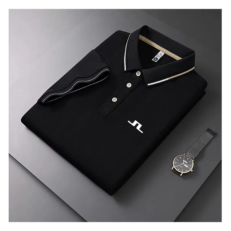 2024 JLindeberg Golf Polo Säljer herr polo skjorta vår sommarföretag avslappnad lapel polo skjorta för män 240416