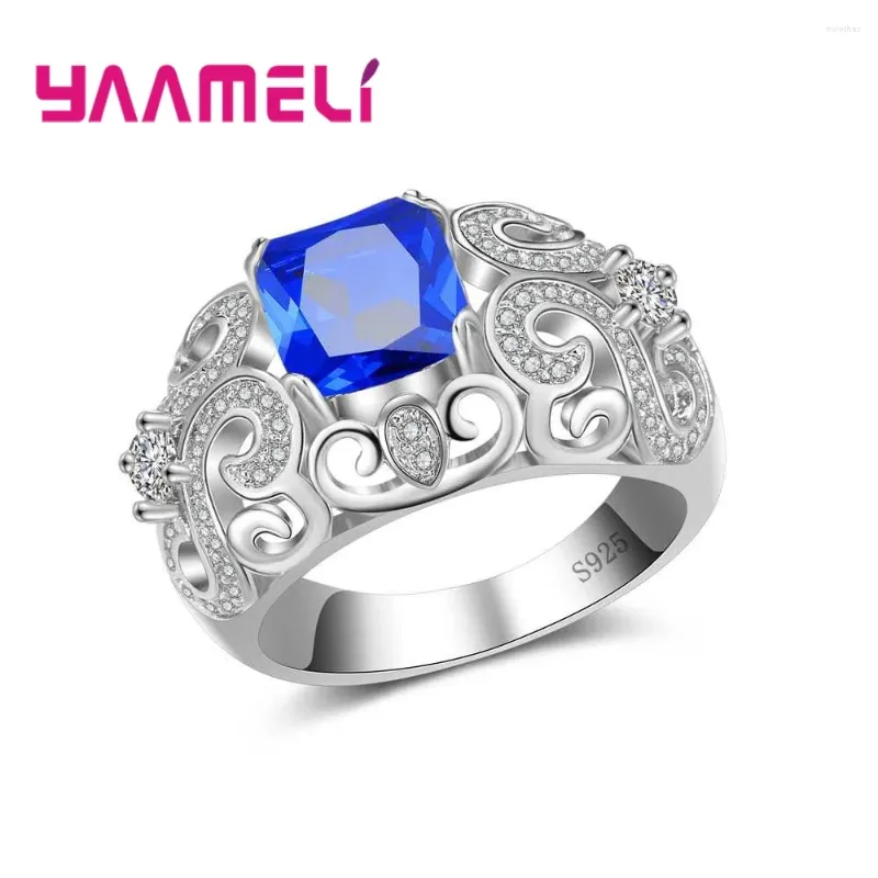 Anillos de racimo genuino 925 STERLING SIERTA LLENDIMIENTO DE CRISIONES PLANTILLOS LLENTOS PARA JOYIRES DE BODA DE BODA DE MUJER