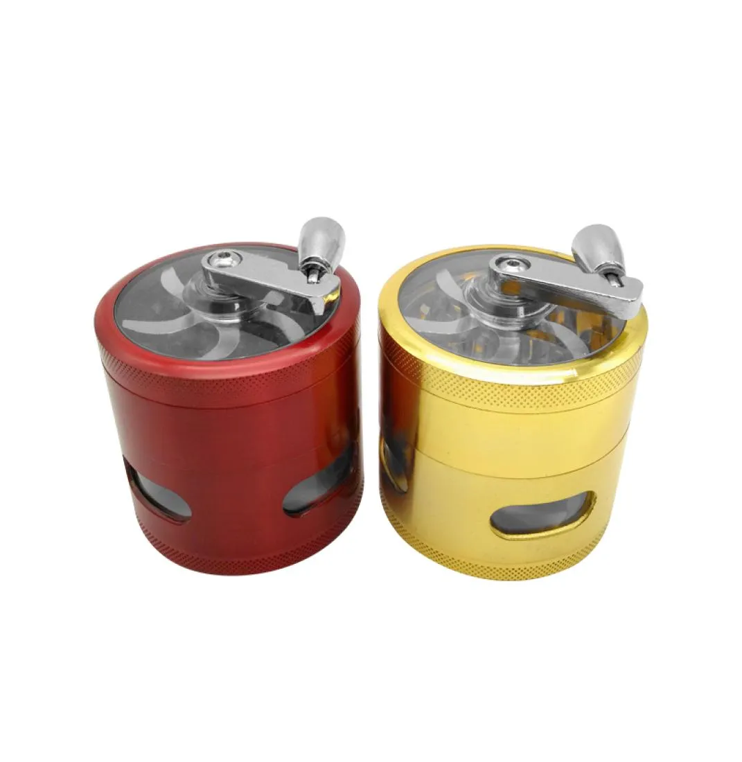 Nouvelle capacité de grande capacité et mèche à main en métal pratique Crank Herbal Mill Cigar Tobacco Grinder Grinder Smoke Crusher pour opération facilement8507754