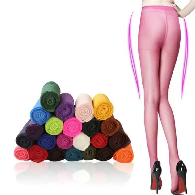 Sexy Socks 1 Pair Color Transparent Ultrathin Candy Color Sexy Women Tights Mulheres Meias Pantyhose Collants Stockings Hosiery Underwear 240416