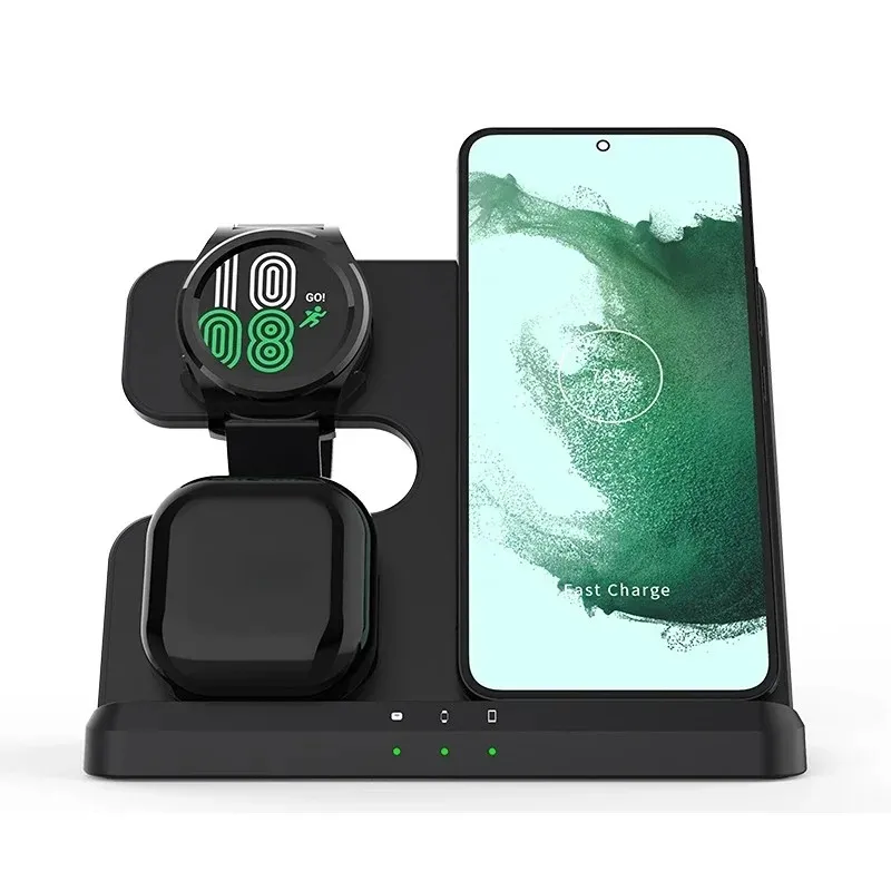 30W 3 em 1 carregador sem fio Stand para Samsung S22 S21 S20 Ultra Galaxy Watch 5 4 3 Ativo 2/1 Buds Qi Estação de dock de carregamento rápido