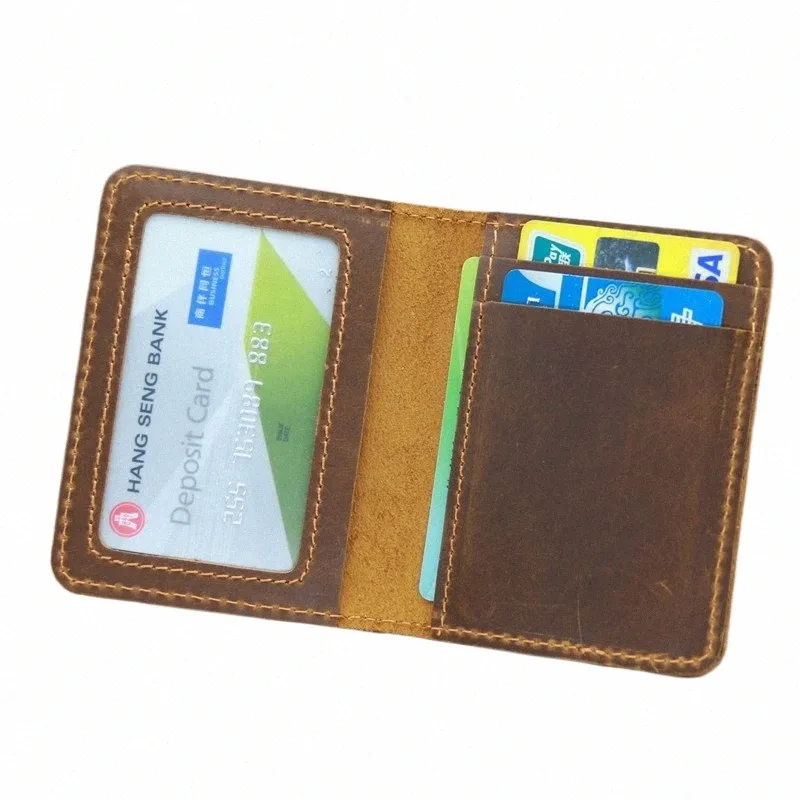 Vintage erkekler orijinal deri kredi kartı cüzdan küçük kimlik kartı tutucular cüzdanlar mey çanta çantası mini gerçek deri çanta erkek q383#