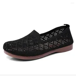 Casual Shoes Women's Summer One Step Mesh Soft Soled Sandals Flat Breathable Mom's