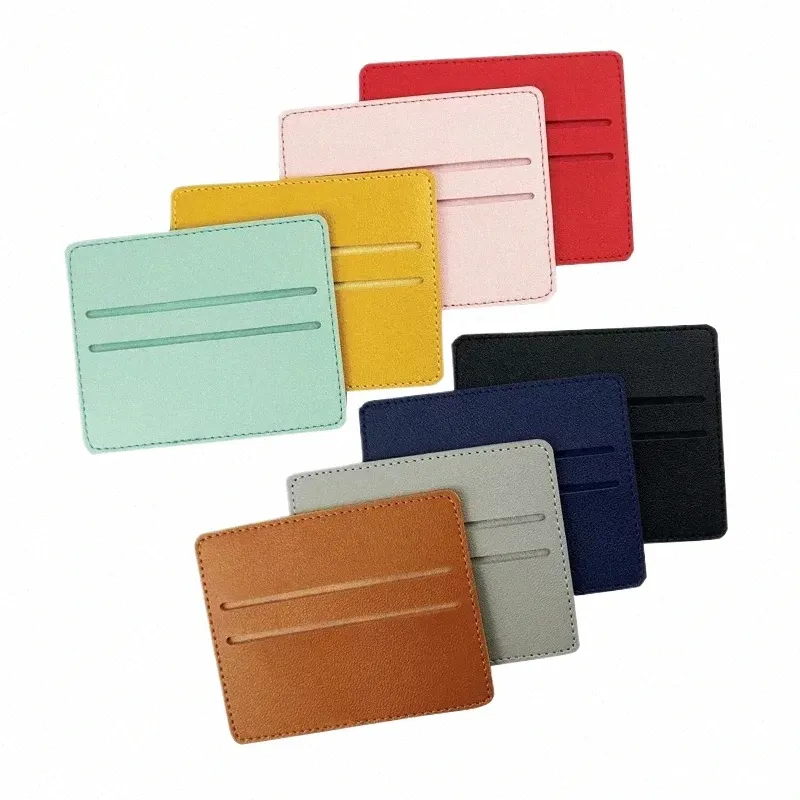 1PC PU Le cuir d'identité Holder Candy Color Bank Credit Card Box Femme Femme Multi Sllot Slim Busin Card Étui portefeuille 03U5 #