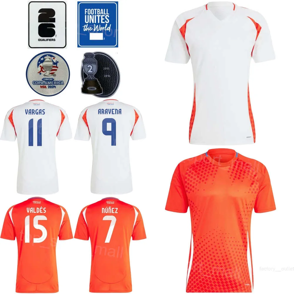 Man Jeugd 24 25 Copa America Chile 15 Beusejour voetballen Jerseys Nationaal team 8 Vidal 17 Medel 20 ARangange Pulgar Maripan Erick Valdes Medel Vidal voetbalshirtkits