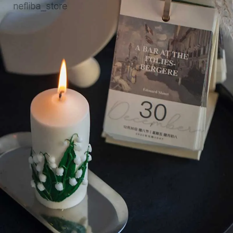 Fragrance Creative Lily of the Valley Pillar Scented Candles Smokeless Bellflower Home Fragrance Ornaments Gifts Wedding Party Decoration L410