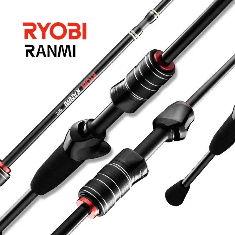 Ryobi ranmiポータブルルアー釣りロッド1.8m 1.98mウルトラライトハイカーボンベイトキャスティング/スピニングトラベル釣りロッド240407