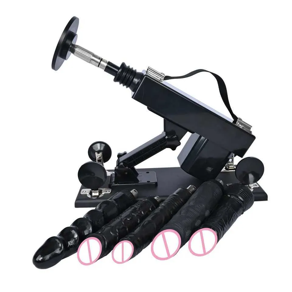 Machine sexuelle automatique à bête rugueuse avec un gros gode noir pour les femmes adore la machine masturbation pompage pistolet couple hommes toys vbtk