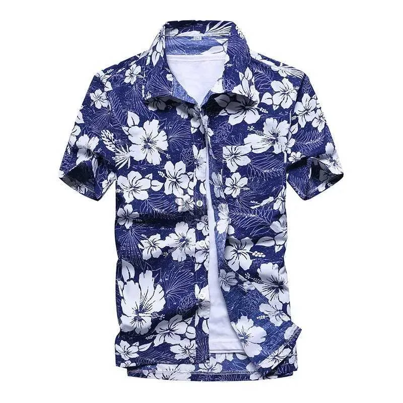 Chemises décontractées pour hommes Fashion Mens Hawaiian Shirt Male Colorful imprimé plage Aloha Sleeve courte plus taille 5xl Camisa Hawaiana Hombre 240416