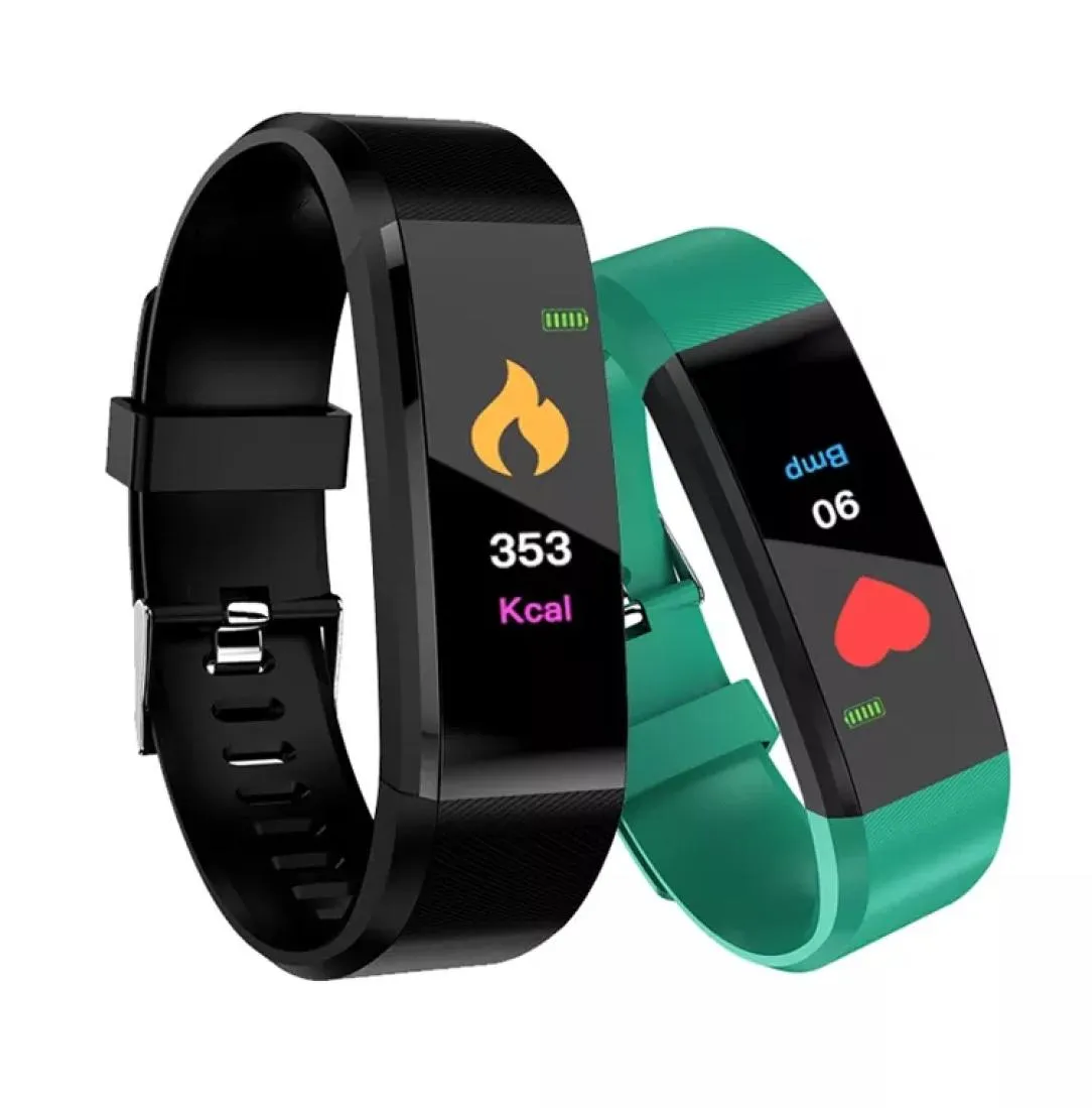 ID 115 Plus Smart Bracciale Sport Bluetooth Bluetooth Cancella cardiaco Monitoraggio Attività di orologio Fitness Tracker Smartband PK MI Band 22431432