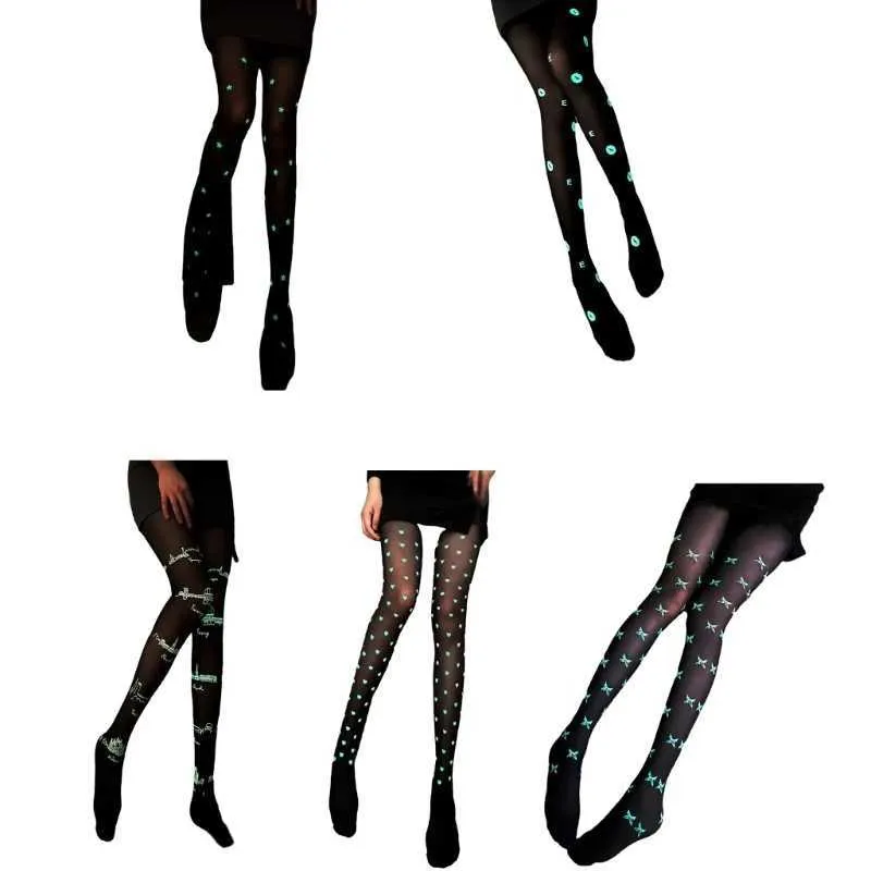 Meias sexy q1fa mulheres sexy luminosa cintura alta meias sedosas brilho cintilante na meia -calça escura com padrões de moda exclusivos 240416