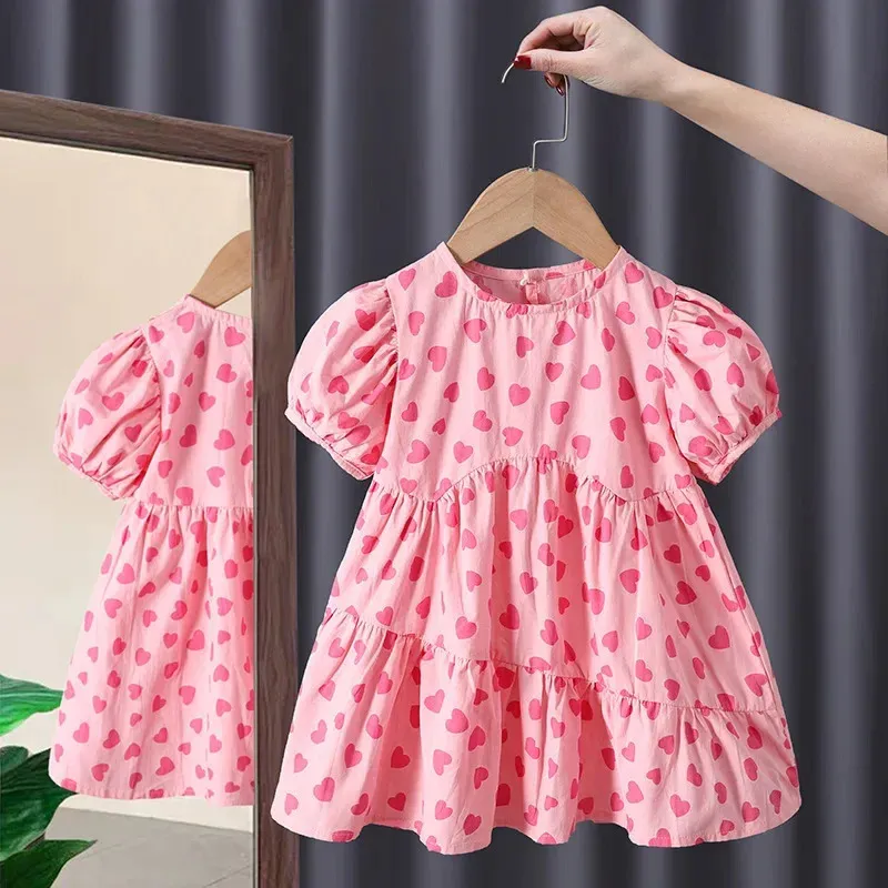 Casual Summer Kids Girls Robe Floral Kids Vêtements Baby Girl Princess Robe Fleur Flor Girl Robes Toddler Baby Girl Vêtements 240416