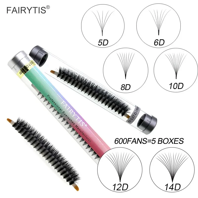 Fairytis 5D6D8D10D12D14D Premade fans Eyelash Extensions Russian Volume Individual Lashes Faux Mink Packages 240416