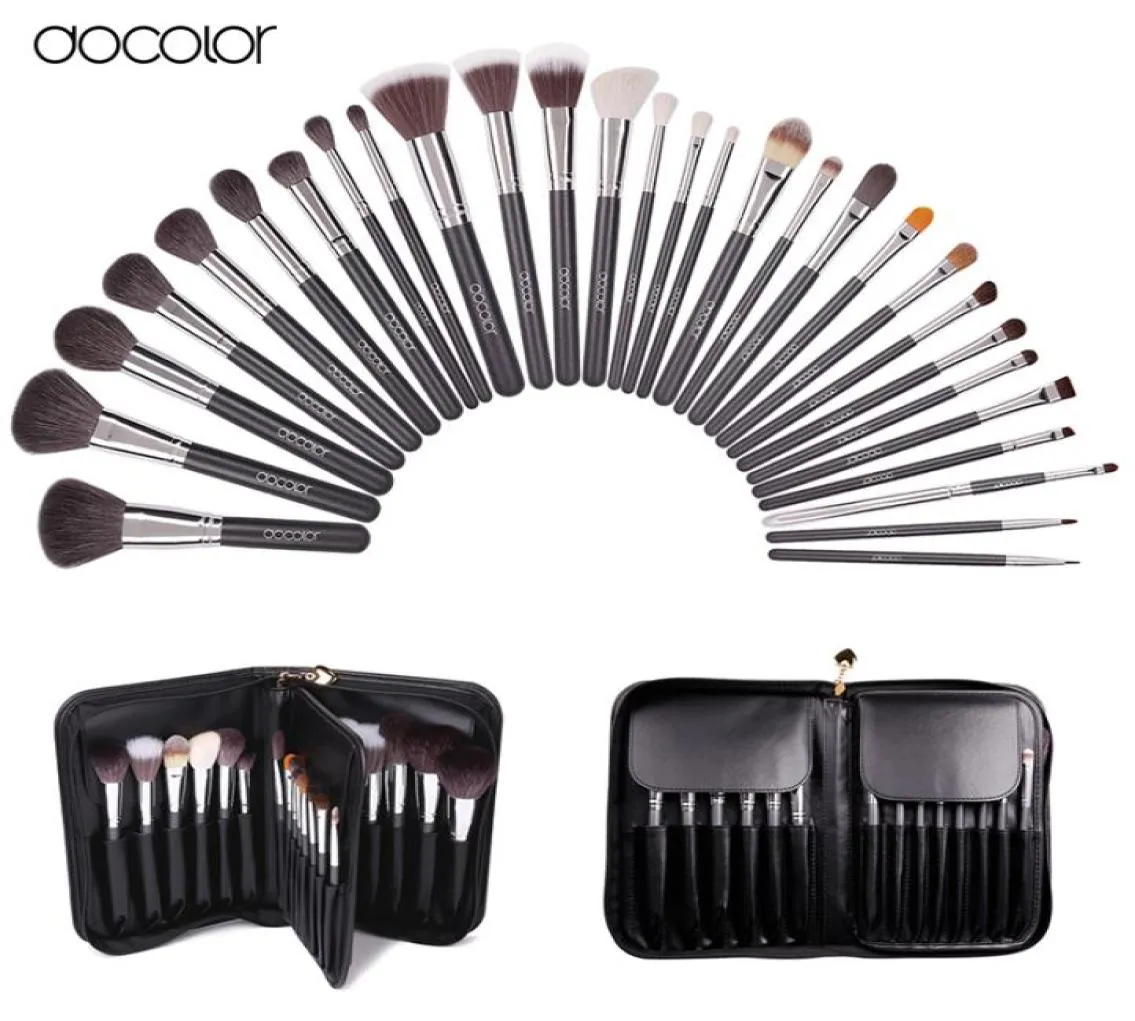 Docolor Make Up Brushes 29 Pcs Profeesional Makeup Brush Set with Case Top Nature Bristle and Synthetic Hair Makeup Brushes Set2538029